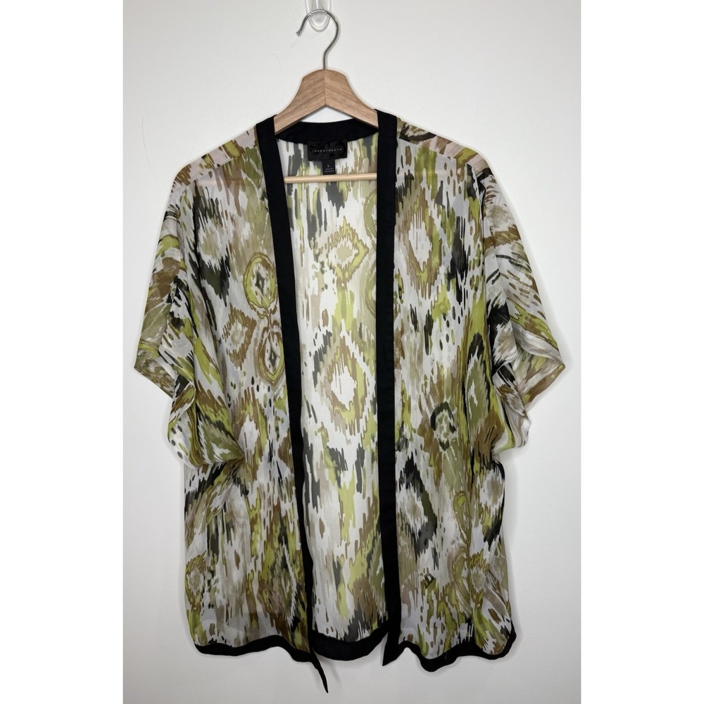 Kimono Top Womens Large Forest Fairy Grunge Whimsigoth Gypsy‎ Sheer Resortwear L